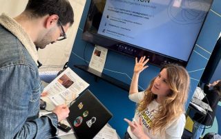 PERSIMMON researchers demonstrating live data acquisition to the public at Just the Woman I Am 2026, Turin